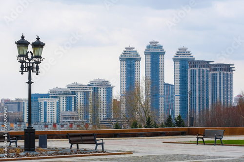 Moscow, Russia - April, 21, 2019: Image of Victory Park on Poklonnaya Hill in Moscow