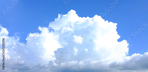 Blue sky with white cloud background.