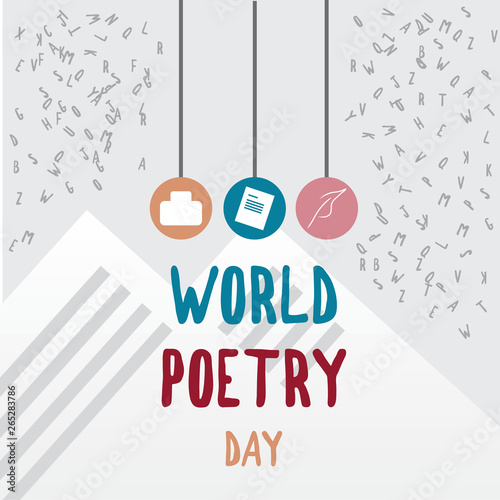 world poetry day vector with papper