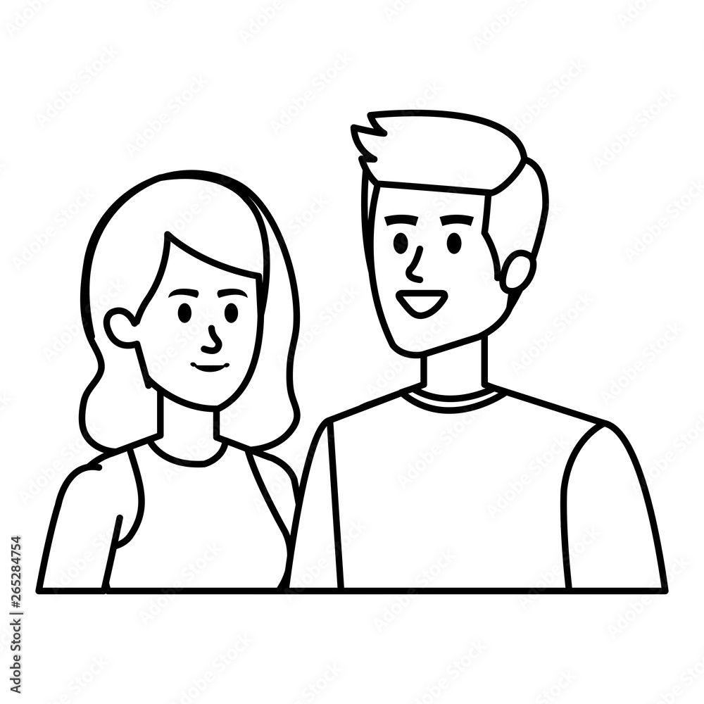 young couple avatars characters young couple avatars characters