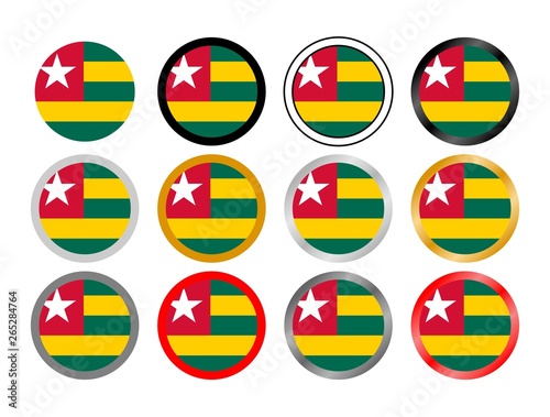 Togo state flag in globes