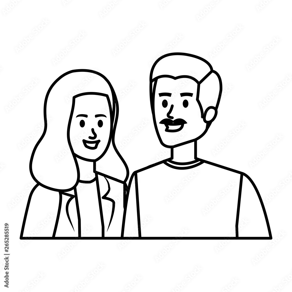 young couple avatars characters young couple avatars characters