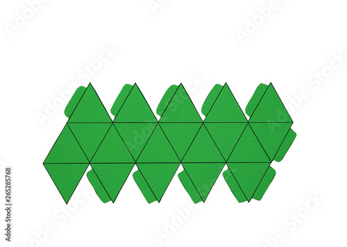 Photos Geometric shape cut out of paper and photographed on white background