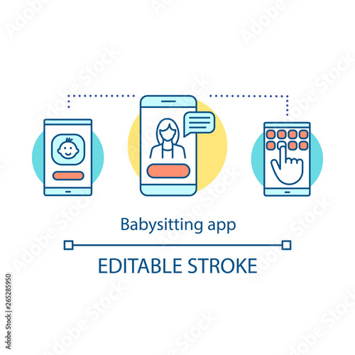 Babysitting app concept icon