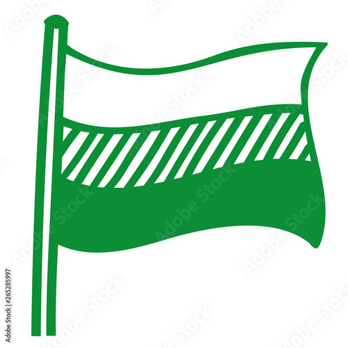 Handgezeichnete Flagge in grün