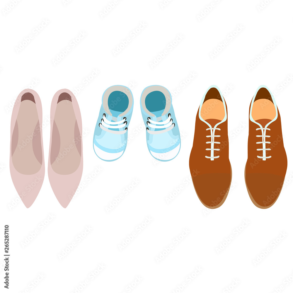 vector, in isolation, men's, children's, women's shoes vector, in isolation, men's, children's, women's shoes