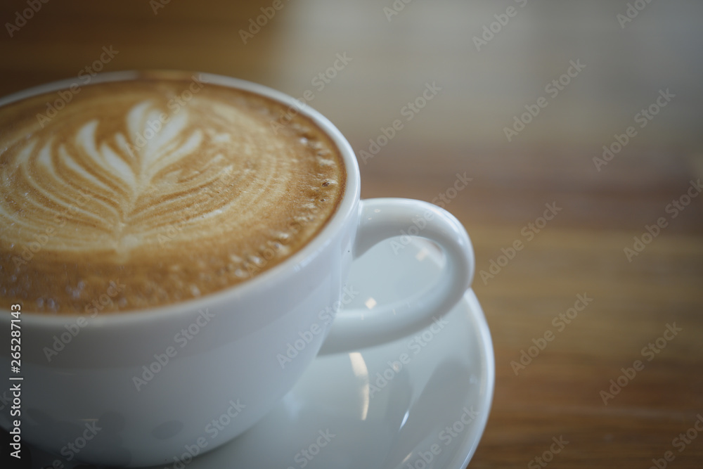 A cup of coffee in somewhere cafe.