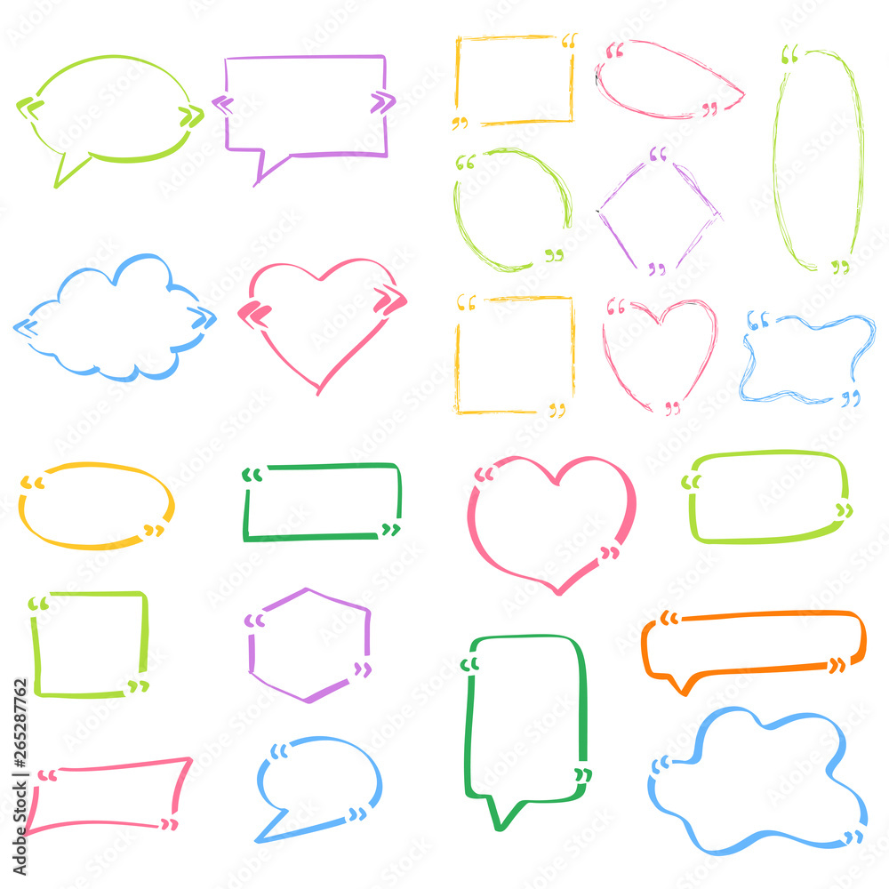Quotes hand drawn set template Quotes hand drawn set template