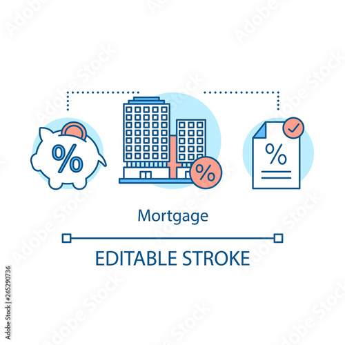 Mortgage interest rates concept icon