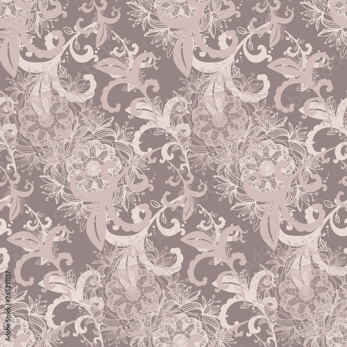 Lace damask floral pattern.