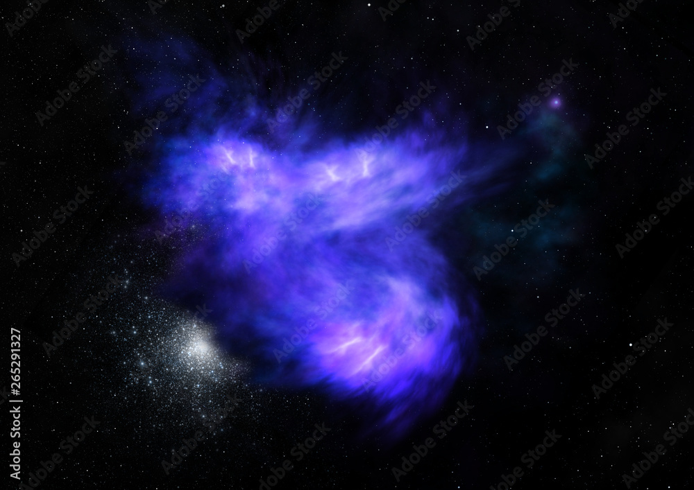 Fototapeta premium Being shone nebula. 3D rendering