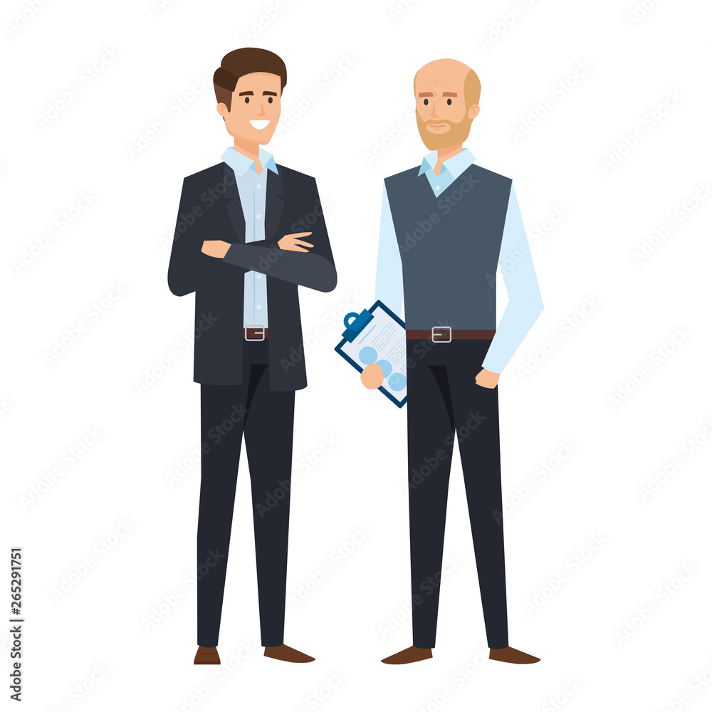 couple of businessmen avatars characters couple of businessmen avatars characters