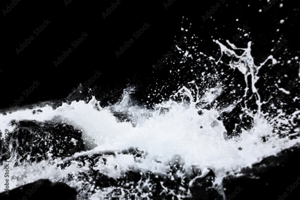 Water Splash Isolated On The Black background