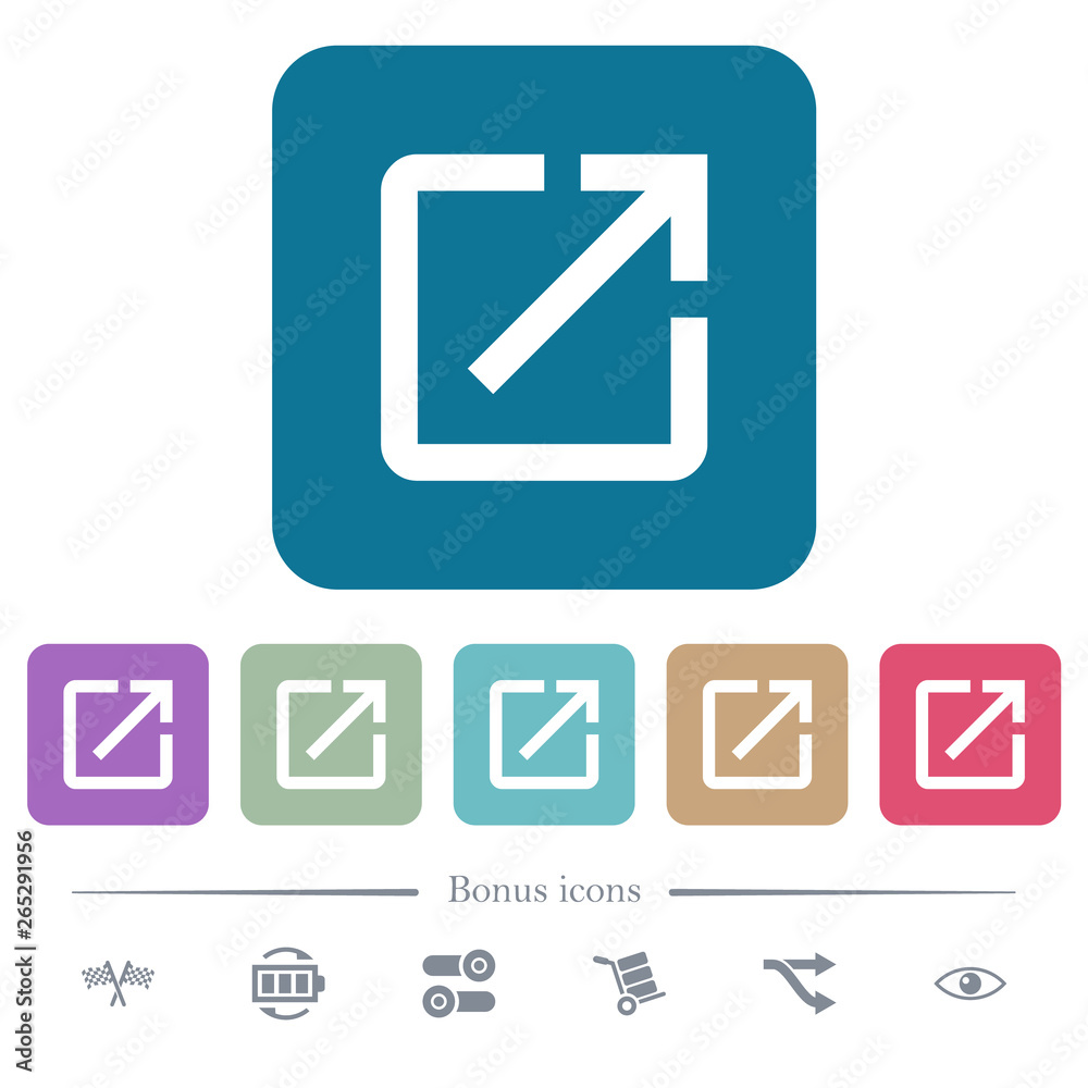 Launch application flat icons on color rounded square backgrounds Launch application flat icons on color rounded square backgrounds