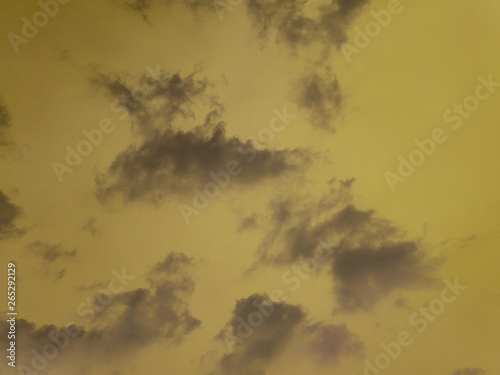 Digital image of sky and cloud in gold color