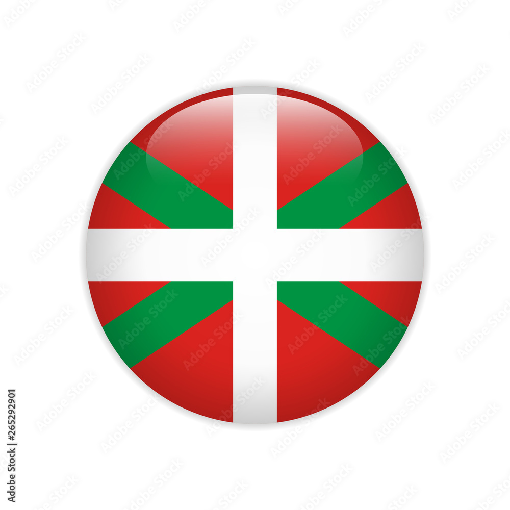 Obraz premium Flag of Basque Country autonomous communities of Spain button