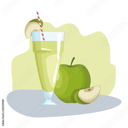 smoothie and apple