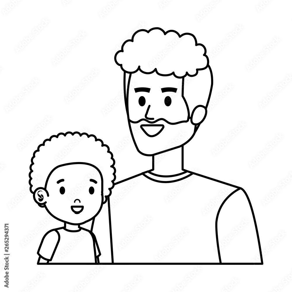 young father with son characters young father with son characters