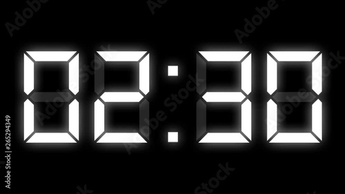 Digital clock timer full 24h time-lapse