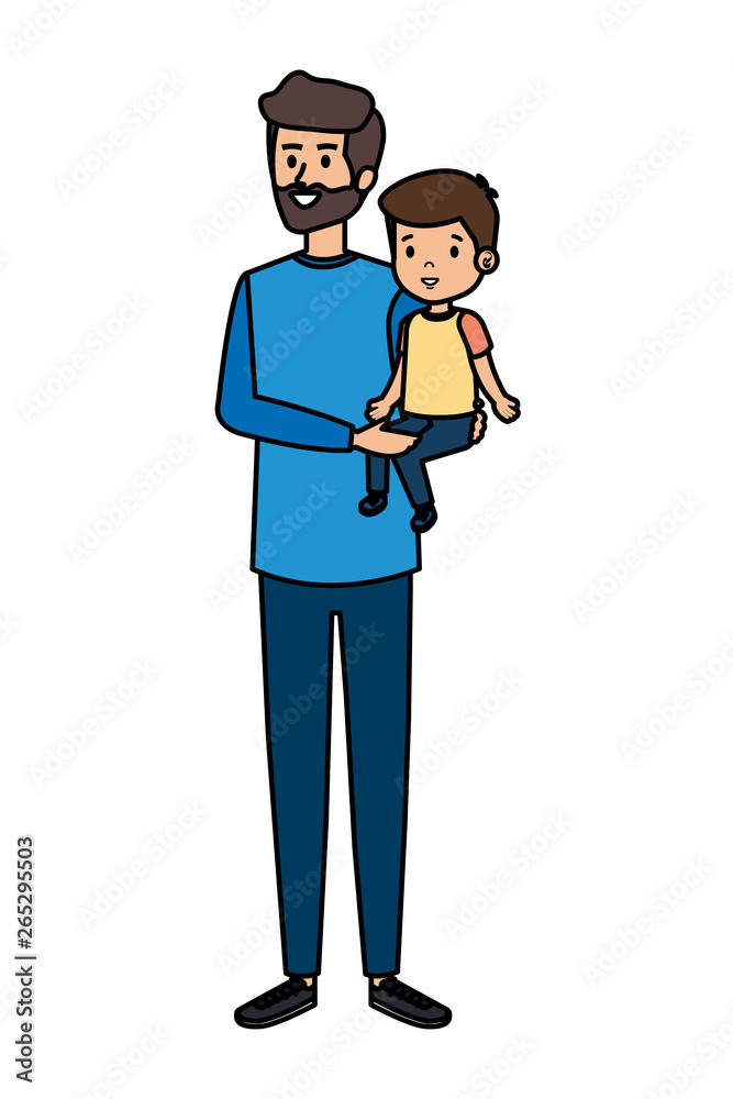 young father with son characters young father with son characters