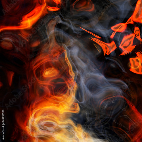 Detailed rendiring of flame fractal for art, illustration and design
