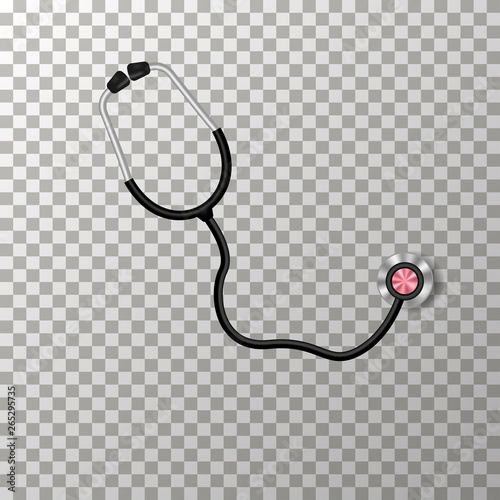 Medical stethoscope on the transparent background Vector