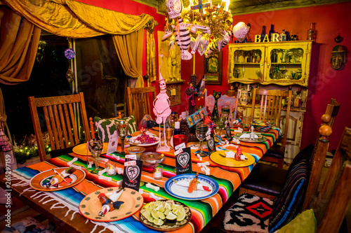 Day of the Dead themed dinner and celebration in the desert, California