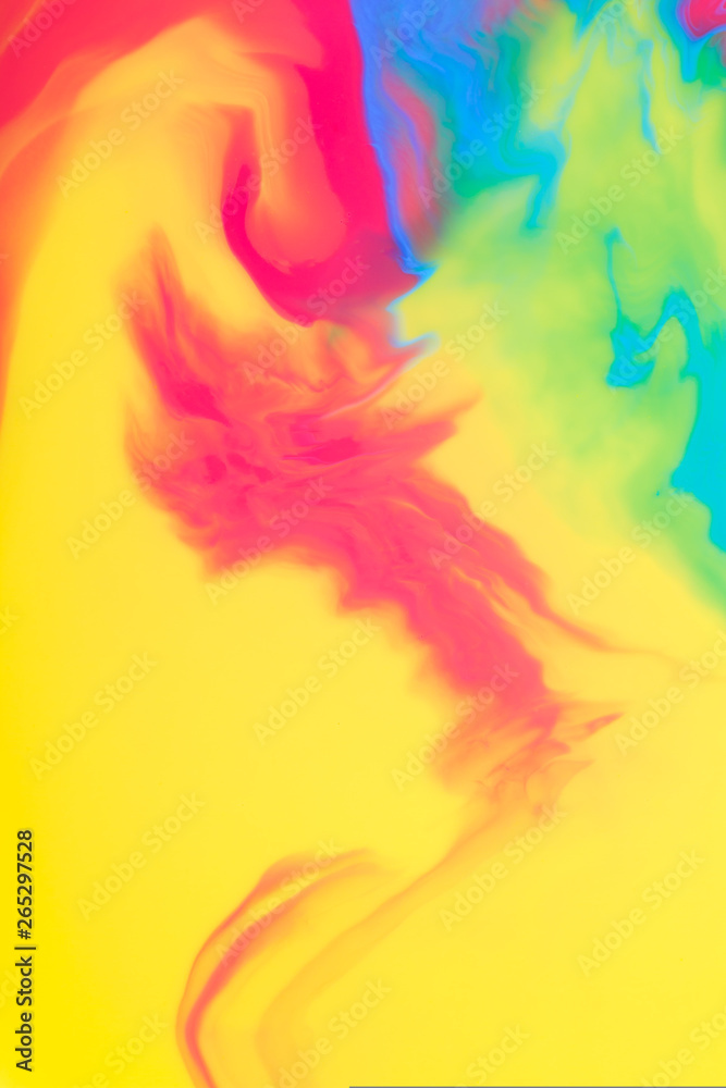 Obraz premium Multicolored acrylic paint. Abstract paint in milk