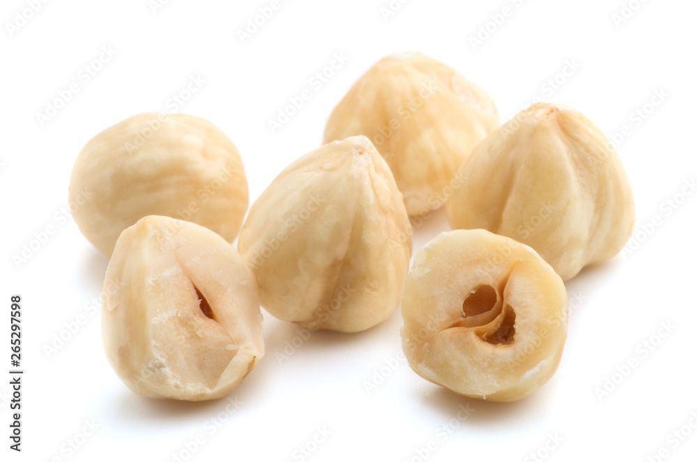 Hazelnuts isolated on the white background Hazelnuts isolated on the white background