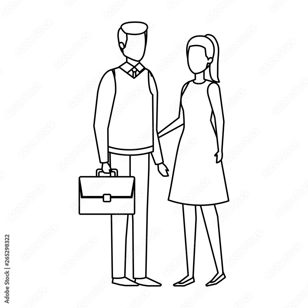 business couple with portfolio