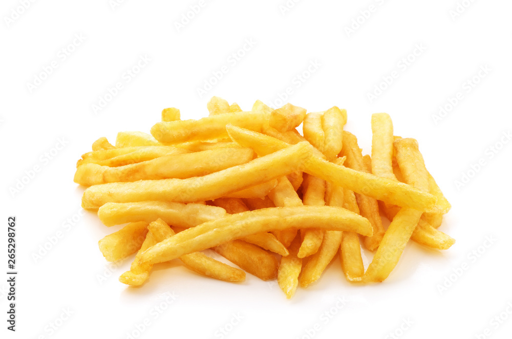 potato fry on white isolated background potato fry on white isolated background