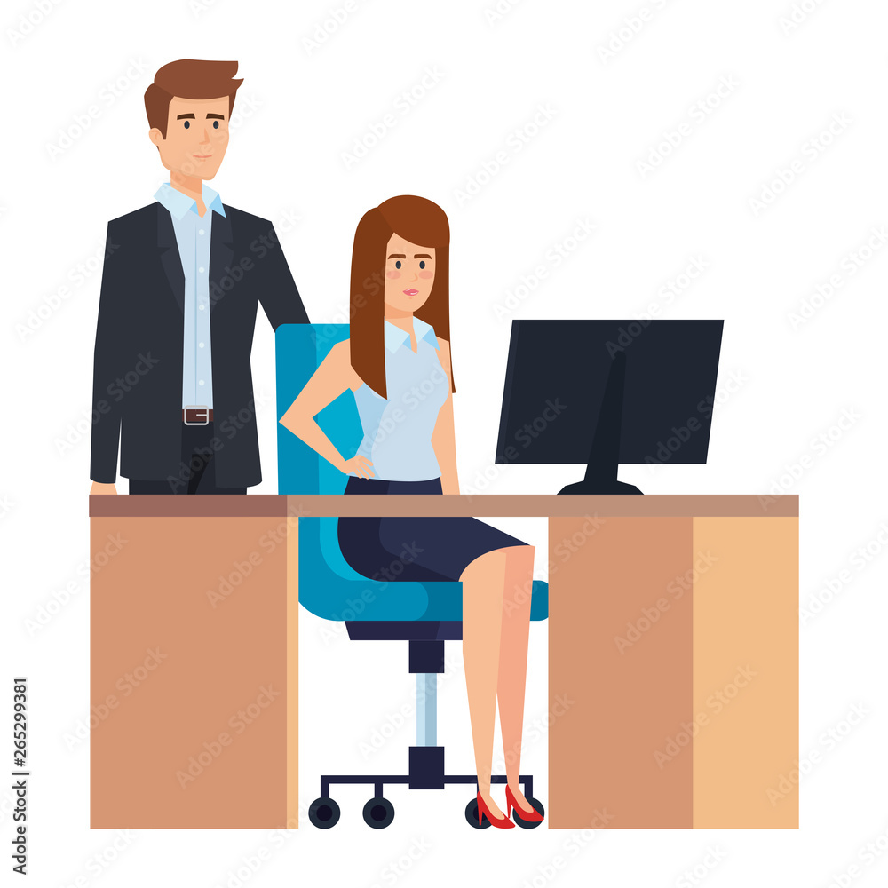 business couple in the workplace