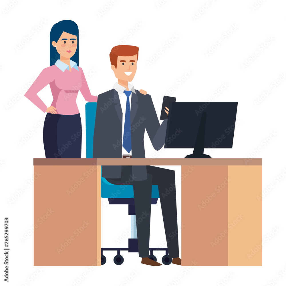 business couple in the workplace