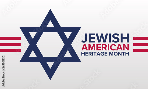Jewish American Heritage Month. Celebrated in May. Annual recognition of Jewish American achievements in and contributions to the United States of America. Poster, card, banner and background. Vector