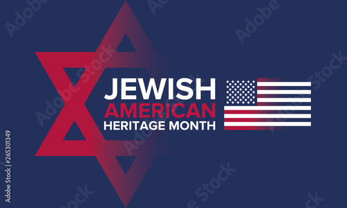 Jewish American Heritage Month. Celebrated in May. Annual recognition of Jewish American achievements in and contributions to the United States of America. Poster, card, banner and background. Vector