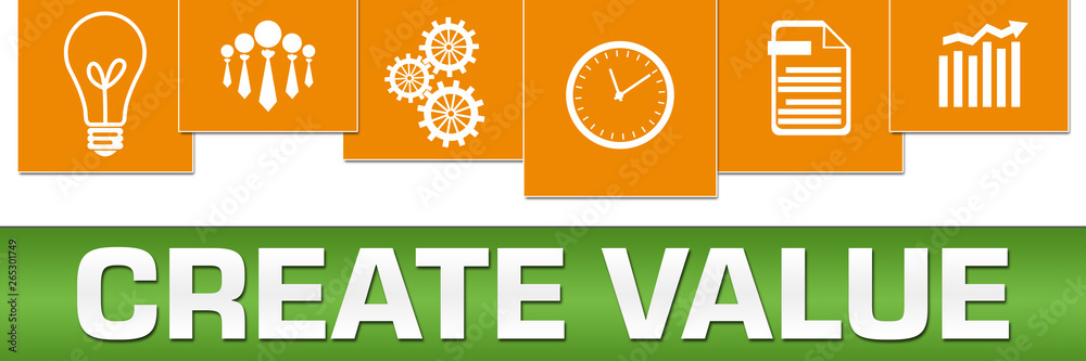 Create Value Business Symbols Green Orange On Top Horizontal Create Value Business Symbols Green Orange On Top Horizontal