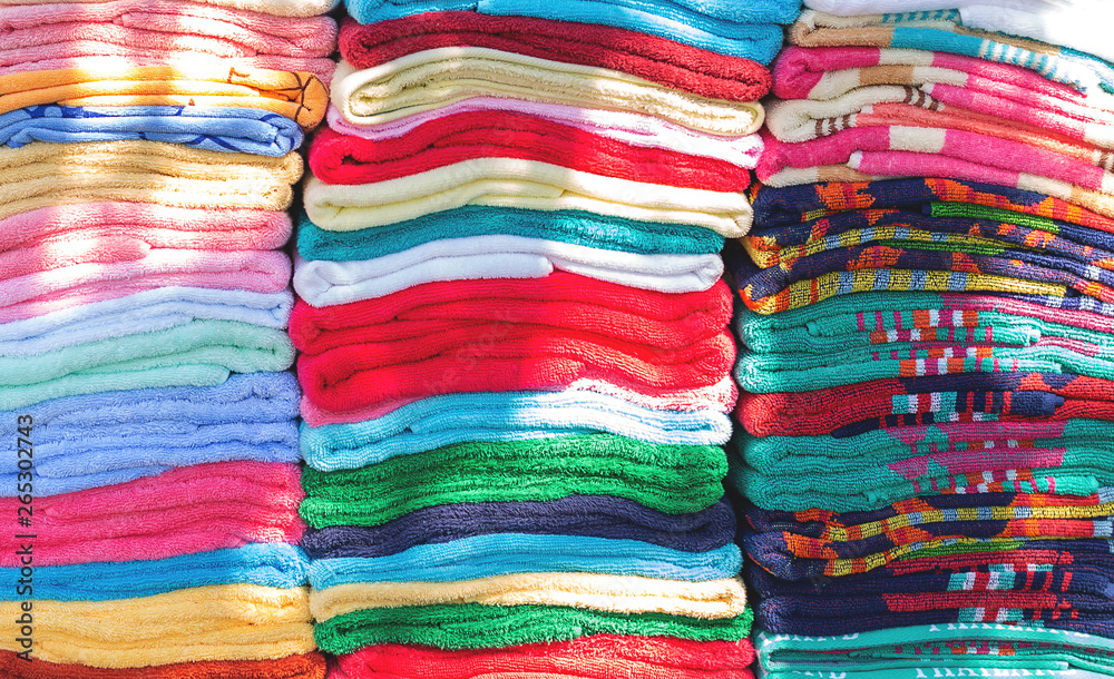 Stack of colorful bath towels Stack of colorful bath towels