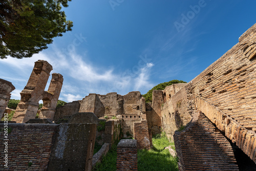 Ancient Roman buildings - Ostia Antica - Rome Italy © Alberto Masnovo