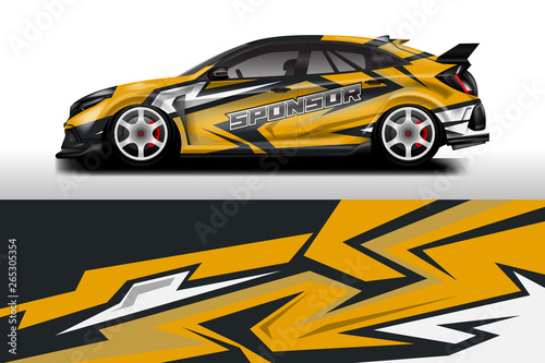 Wrap livery decal car vector   supercar  rally  drift . Graphic abstract stripe racing background . Eps 10