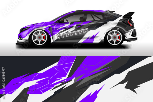 Wrap livery decal car vector , supercar, rally, drift . Graphic abstract stripe racing background . Eps 10