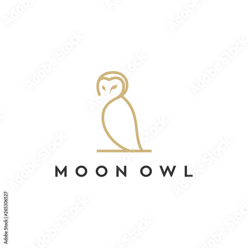 owl line vector logo design