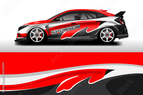 Wrap livery decal car vector   supercar  rally  drift . Graphic abstract stripe racing background . Eps 10