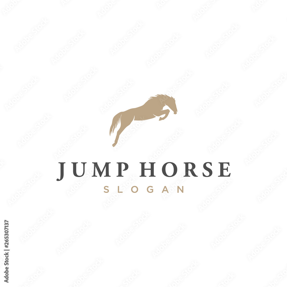 jump horse vector illustration logo design
