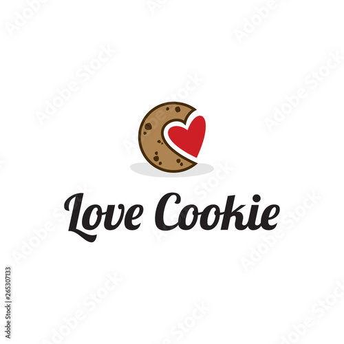 love cookie vector illustration logo design