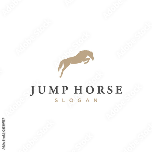 jump horse vector illustration logo design