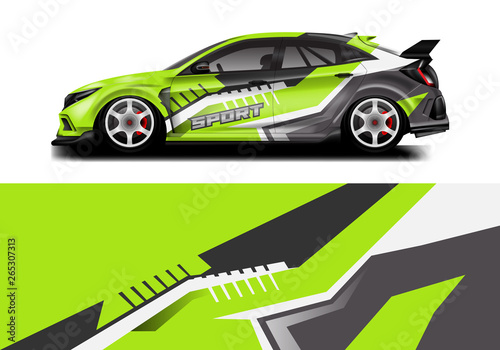 Wrap livery decal car vector   supercar  rally  drift . Graphic abstract stripe racing background . Eps 10