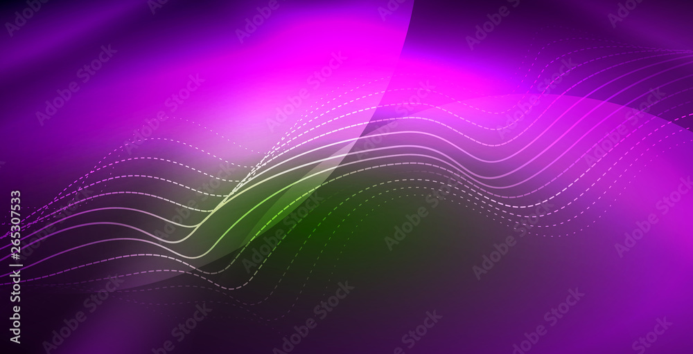 Glowing abstract wave on dark, shiny motion, magic space light. Techno abstract background Glowing abstract wave on dark, shiny motion, magic space light. Techno abstract background