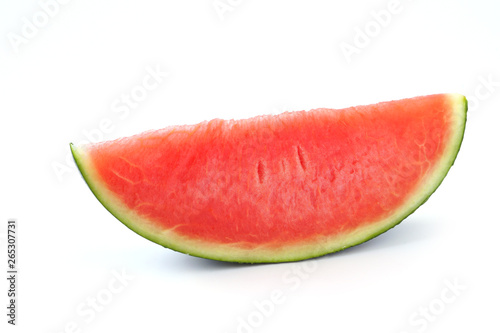 Watermelon slice no seeds isolated on white background