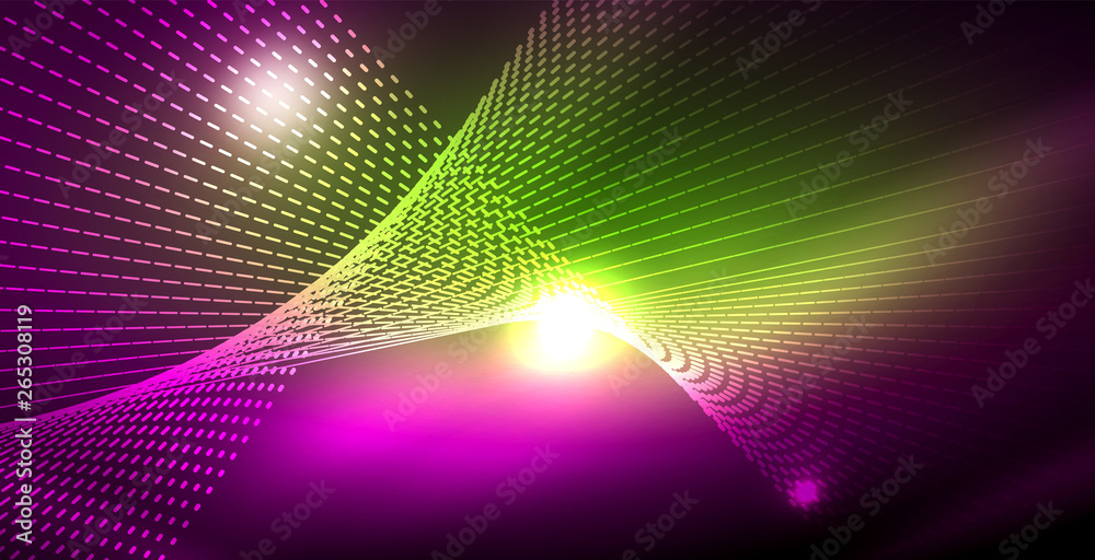 Obraz premium Shiny neon space background