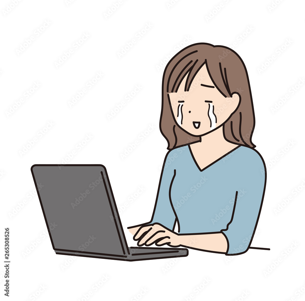 残業する女性 残業する女性